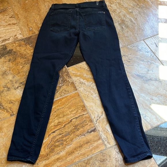 7 for all mankind Gwenevere sz29 dark blue wash w/intentional fading/distressing - Picture 5 of 12